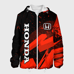 Куртка с капюшоном мужская Honda - красная абстракция, цвет: 3D-белый