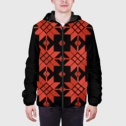 Куртка с капюшоном мужская Удмуртский - вертикаль black, цвет: 3D-черный — фото 2