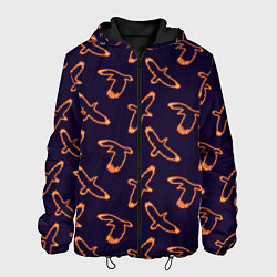 Куртка с капюшоном мужская Вороны неон, цвет: 3D-черный
