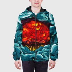 Куртка с капюшоном мужская Ядерный хаос в витраже, цвет: 3D-черный — фото 2