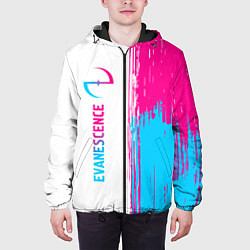 Куртка с капюшоном мужская Evanescence neon gradient style: по-вертикали, цвет: 3D-черный — фото 2