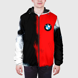 Куртка с капюшоном мужская Bmw sport colors, цвет: 3D-черный — фото 2