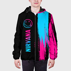 Куртка с капюшоном мужская Nirvana - neon gradient: по-вертикали, цвет: 3D-черный — фото 2