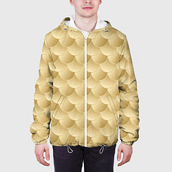 Куртка с капюшоном мужская Золотая чешуя, цвет: 3D-белый — фото 2