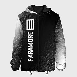 Куртка с капюшоном мужская Paramore glitch на темном фоне: по-вертикали, цвет: 3D-черный