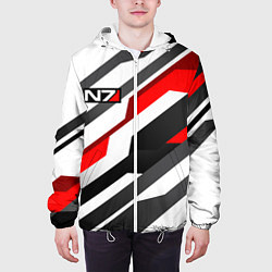 Куртка с капюшоном мужская Mass effect - white uniform n7, цвет: 3D-белый — фото 2