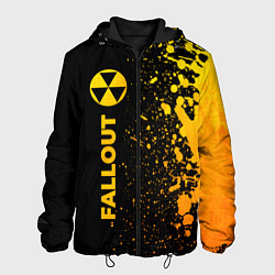 Куртка с капюшоном мужская Fallout - gold gradient: по-вертикали, цвет: 3D-черный