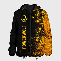 Куртка с капюшоном мужская Powerwolf - gold gradient: по-вертикали, цвет: 3D-черный
