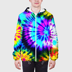 Куртка с капюшоном мужская Abstraction colorful composition, цвет: 3D-белый — фото 2