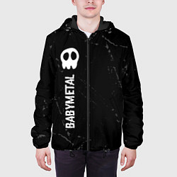 Куртка с капюшоном мужская Babymetal glitch на темном фоне: по-вертикали, цвет: 3D-черный — фото 2