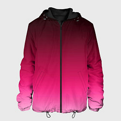 Куртка с капюшоном мужская Розово-малиновый градиент, цвет: 3D-черный