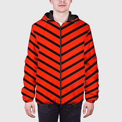 Куртка с капюшоном мужская Линии стрелка красно-чёрный, цвет: 3D-черный — фото 2