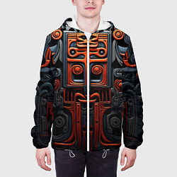 Куртка с капюшоном мужская Арт в этническом стиле, цвет: 3D-белый — фото 2