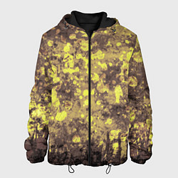 Куртка с капюшоном мужская Грязно-желтая осень, цвет: 3D-черный