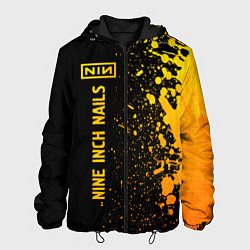 Куртка с капюшоном мужская Nine Inch Nails - gold gradient по-вертикали, цвет: 3D-черный