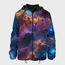 Куртка с капюшоном мужская Космическая туманность, цвет: 3D-черный