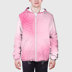 Куртка с капюшоном мужская Абстракция с розовыми кругами, цвет: 3D-белый — фото 2