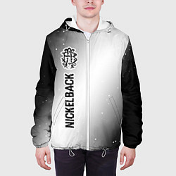 Куртка с капюшоном мужская Nickelback glitch на светлом фоне по-вертикали, цвет: 3D-белый — фото 2