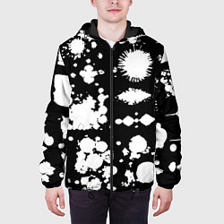 Куртка с капюшоном мужская Фантазийный космический паттерн, цвет: 3D-черный — фото 2