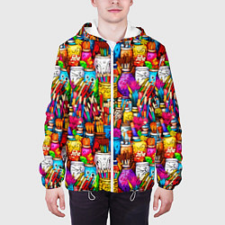 Куртка с капюшоном мужская Набор художника, цвет: 3D-белый — фото 2