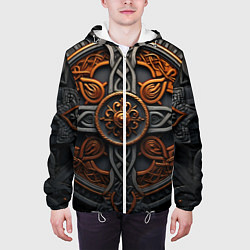 Куртка с капюшоном мужская Орнамент в викингском стиле, цвет: 3D-белый — фото 2