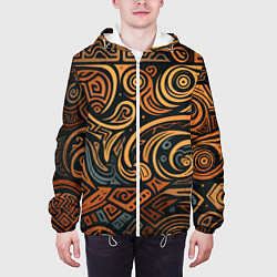 Куртка с капюшоном мужская Узор в викингском стиле, цвет: 3D-белый — фото 2