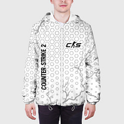 Куртка с капюшоном мужская Counter-Strike 2 glitch на светлом фоне вертикальн, цвет: 3D-белый — фото 2