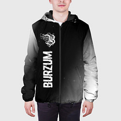 Куртка с капюшоном мужская Burzum glitch на темном фоне по-вертикали, цвет: 3D-черный — фото 2