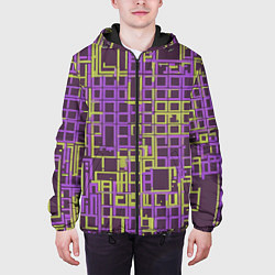 Куртка с капюшоном мужская Разноцветные толстые линии, цвет: 3D-черный — фото 2