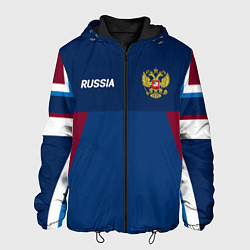 Куртка с капюшоном мужская Спортивная Россия, цвет: 3D-черный