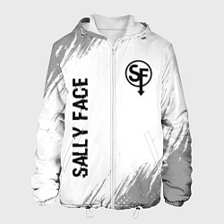 Куртка с капюшоном мужская Sally Face glitch на светлом фоне вертикально, цвет: 3D-белый