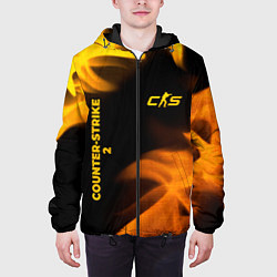 Куртка с капюшоном мужская Counter-Strike 2 - gold gradient вертикально, цвет: 3D-черный — фото 2