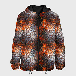 Куртка с капюшоном мужская Текстура дорогой кожи паттерн, цвет: 3D-черный