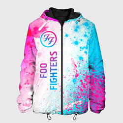 Куртка с капюшоном мужская Foo Fighters neon gradient style по-вертикали, цвет: 3D-черный