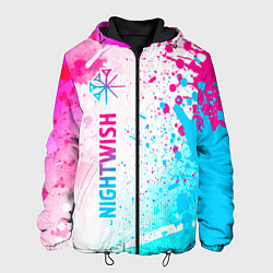 Куртка с капюшоном мужская Nightwish neon gradient style по-вертикали, цвет: 3D-черный