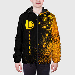 Куртка с капюшоном мужская League of Legends - gold gradient по-вертикали, цвет: 3D-черный — фото 2