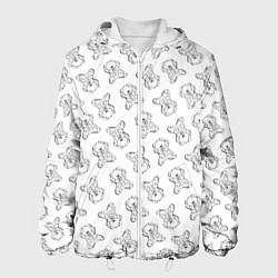 Куртка с капюшоном мужская Сончас у мишек - принт раскраска, цвет: 3D-белый