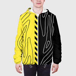 Куртка с капюшоном мужская Яркие линии в темноте, цвет: 3D-белый — фото 2