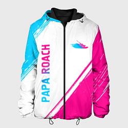 Куртка с капюшоном мужская Papa Roach neon gradient style вертикально, цвет: 3D-черный
