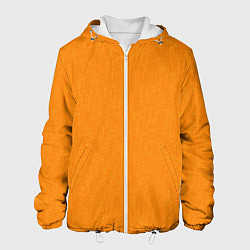 Куртка с капюшоном мужская Жёлто-оранжевый текстура однотонный, цвет: 3D-белый