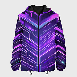 Мужская куртка Фиолетовые неон полосы киберпанк