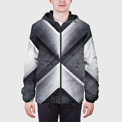 Куртка с капюшоном мужская Стальные блоки, цвет: 3D-черный — фото 2