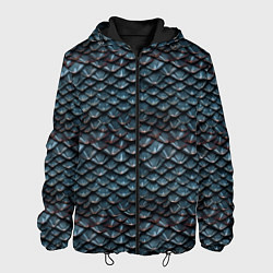 Куртка с капюшоном мужская Dragon scale pattern, цвет: 3D-черный