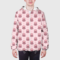 Куртка с капюшоном мужская Розовая медуза, цвет: 3D-белый — фото 2