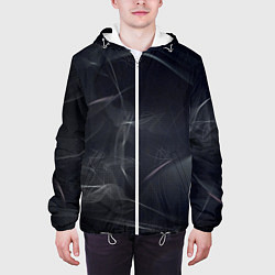 Куртка с капюшоном мужская Серый дым и тьма, цвет: 3D-белый — фото 2