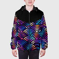 Куртка с капюшоном мужская Чёрный берег и рябь на волнах, цвет: 3D-черный — фото 2