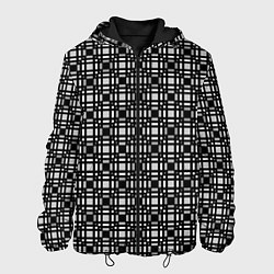 Мужская куртка Черно белый геометрический клетчатый узор