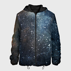 Куртка с капюшоном мужская Темное космическое звездное небо, цвет: 3D-черный