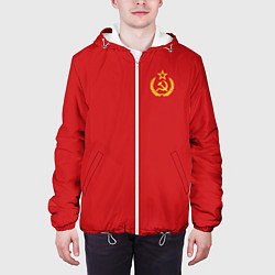 Куртка с капюшоном мужская СССР Герб со звездой, цвет: 3D-белый — фото 2