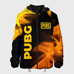 Куртка с капюшоном мужская PUBG - gold fire gradient, цвет: 3D-черный